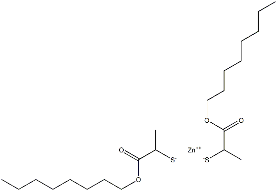 Zinc bis[1-(octyloxycarbonyl)ethanethiolate] Struktur