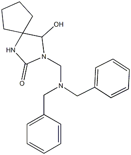 3-[(Dibenzylamino)methyl]-4-hydroxy-2-oxo-1,3-diazaspiro[4.4]nonane Struktur