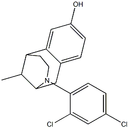 1,2,3,4,5,6-Hexahydro-11-methyl-3-(2,4-dichlorophenyl)-2,6-methano-3-benzazocin-8-ol 结构式