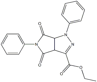 1,3a,4,5,6,6a-ヘキサヒドロ-4,6-ジオキソ-5-(フェニル)-1-(フェニル)ピロロ[3,4-c]ピラゾール-3-カルボン酸エチル 化学構造式