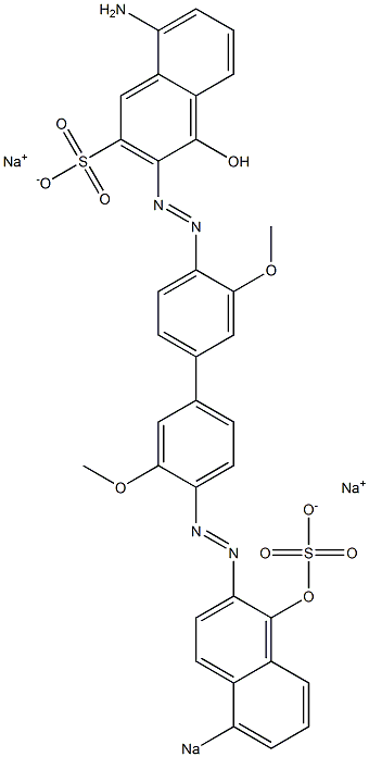 8-Amino-4-hydroxy-3-[[4'-[(1-hydroxy-5-sodiosulfo-2-naphthalenyl)azo]-3,3'-dimethoxy-1,1'-biphenyl-4-yl]azo]naphthalene-2-sulfonic acid sodium salt Structure
