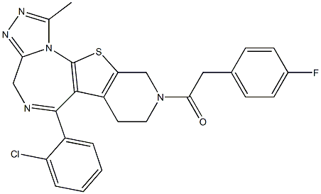 1-Methyl-6-(2-chlorophenyl)-9-[(4-fluorophenyl)acetyl]-7,8,9,10-tetrahydro-4H-pyrido[4',3':4,5]thieno[3,2-f][1,2,4]triazolo[4,3-a][1,4]diazepine Structure