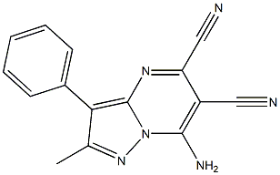 2-メチル-3-フェニル-7-アミノピラゾロ[1,5-a]ピリミジン-5,6-ジカルボニトリル 化学構造式