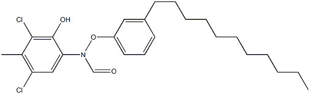 2-(3-Undecylphenoxyformylamino)-4,6-dichloro-5-methylphenol Struktur