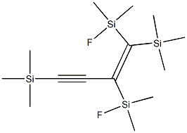 (E)-1,4-Bis(trimethylsilyl)-1,2-bis(fluorodimethylsilyl)-1-buten-3-yne Struktur