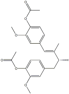 [R,(-)]-1,4-Bis(4-acetyloxy-3-methoxyphenyl)-2,3-dimethyl-1-butene 结构式