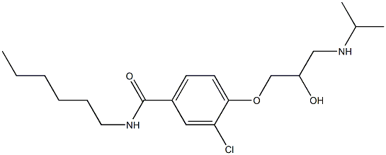 1-[4-[Hexylcarbamoyl]-2-chlorophenoxy]-3-[isopropylamino]-2-propanol 结构式