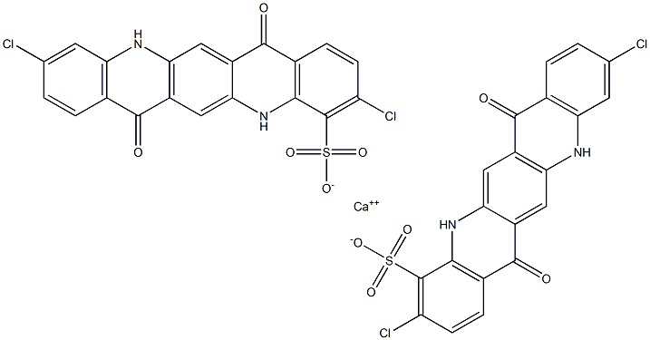 Bis[3,10-dichloro-5,7,12,14-tetrahydro-7,14-dioxoquino[2,3-b]acridine-4-sulfonic acid]calcium salt 结构式