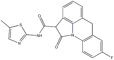 8-Fluoro-N-(5-methyl-2-thiazolyl)-1,2-dihydro-1-oxo-6H-pyrrolo[3,2,1-de]acridine-2-carboxamide 结构式