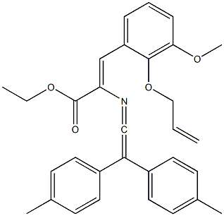 (Z)-2-[[2-(4-Methylphenyl)-2-(4-methylphenyl)ethenylidene]amino]-3-[3-methoxy-2-[(2-propenyl)oxy]phenyl]acrylic acid ethyl ester Structure