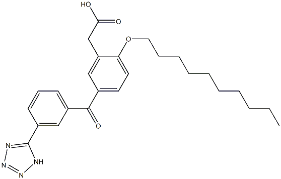 2-(Decyloxy)-5-[3-(1H-tetrazol-5-yl)benzoyl]benzeneacetic acid Structure