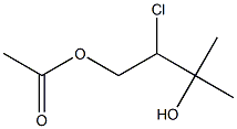 Acetic acid 2-chloro-3-hydroxy-3-methylbutyl ester Structure
