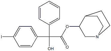 α-ヒドロキシ-α-フェニル-4-ヨードベンゼン酢酸1-アザビシクロ[2.2.2]オクタン-3-イル 化学構造式