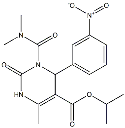 1,2,3,4-Tetrahydro-6-methyl-2-oxo-4-(3-nitrophenyl)-3-(dimethylaminocarbonyl)pyrimidine-5-carboxylic acid isopropyl ester Struktur