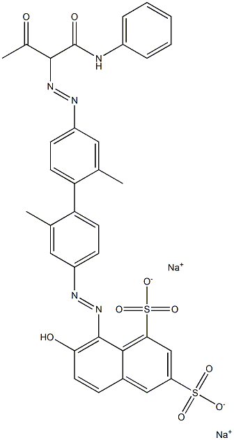 6-Hydroxy-5-[[4'-[[2-oxo-1-(phenylaminocarbonyl)propyl]azo]-2,2'-dimethyl-1,1'-biphenyl-4-yl]azo]naphthalene-2,4-disulfonic acid disodium salt Structure