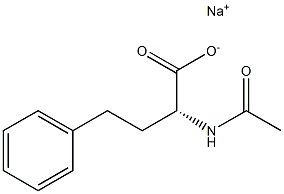 [R,(-)]-2-(アセチルアミノ)-4-フェニル酪酸ナトリウム 化学構造式
