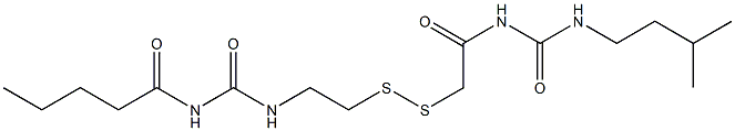 1-Pentanoyl-3-[2-[[(3-isopentylureido)carbonylmethyl]dithio]ethyl]urea Structure
