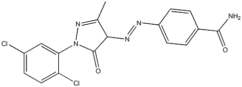 4-(4-Carbamoylphenylazo)-1-(2,5-dichlorophenyl)-3-methyl-5(4H)-pyrazolone Struktur