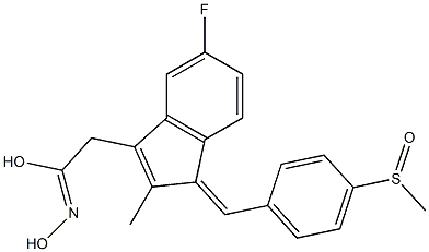[5-Fluoro-2-methyl-1-[(Z)-4-methylsulfinylbenzylidene]-1H-inden-3-yl]acetohydroximic acid Structure