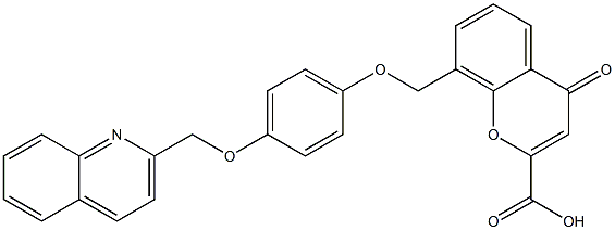 8-[4-[(2-Quinolinyl)methoxy]phenoxymethyl]-4-oxo-4H-1-benzopyran-2-carboxylic acid Structure