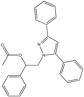 Acetic acid [1-phenyl-2-(3,5-diphenyl-1H-pyrazol-1-yl)ethyl] ester Struktur