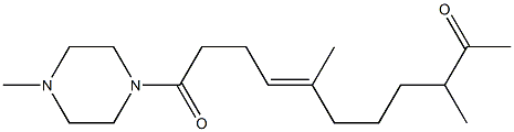 (E)-3,7-Dimethyl-10-(4-methylpiperazinocarbonyl)-7-decen-2-one Struktur