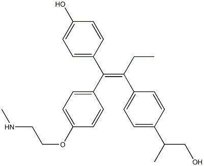 4-[(Z)-2-[4-(2-ヒドロキシ-1-メチルエチル)フェニル]1-[4-(2-メチルアミノエトキシ)フェニル]-1-ブテニル]フェノール 化学構造式