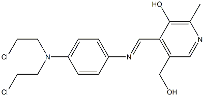 4-[[p-[Bis(2-chloroethyl)amino]phenyl]iminomethyl]-5-hydroxy-6-methyl-3-pyridinemethanol Struktur