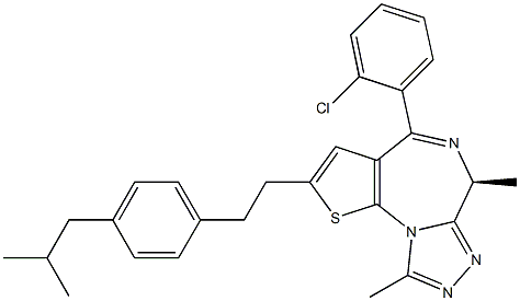 (6S)-4-(2-Chlorophenyl)-2-[2-[4-(2-methylpropyl)phenyl]ethyl]-6,9-dimethyl-6H-thieno[3,2-f][1,2,4]triazolo[4,3-a][1,4]diazepine Struktur
