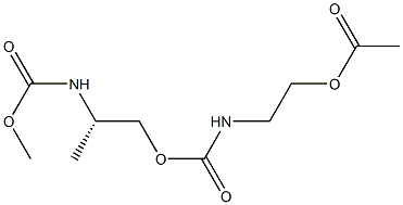 (-)-[(S)-2-[[(2-アセチルオキシエチル)カルバモイル]オキシ]-1-メチルエチル]カルバミン酸メチル 化学構造式