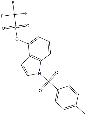 Trifluoromethanesulfonic acid 1-tosyl-1H-indol-4-yl ester 结构式