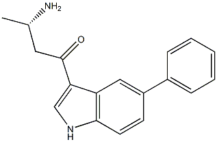 (S)-3-Amino-1-(5-phenyl-1H-indol-3-yl)-1-butanone Struktur