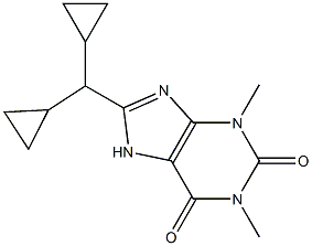 8-Dicyclopropylmethyl-1,3-dimethylxanthine Structure