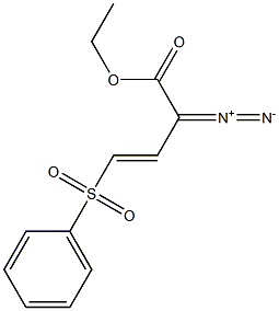 (3E)-2-ジアゾ-4-(フェニルスルホニル)-3-ブテン酸エチル 化学構造式