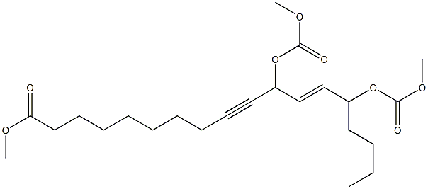 (12E)-11,14-ジ(メトキシカルボニルオキシ)-12-オクタデセン-9-イン酸メチル 化学構造式