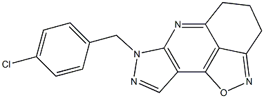 4,5-ジヒドロ-7-(4-クロロベンジル)-7H-1-オキサ-2,6,7,8-テトラアザ-3H-シクロペンタ[d]アセナフチレン 化学構造式