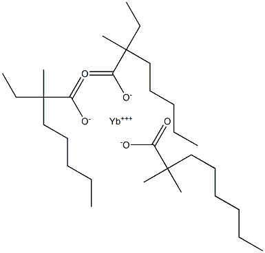 Ytterbium(2,2-dimethyloctanoate)bis(2-ethyl-2-methylheptanoate) Structure