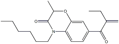4-Hexyl-2-methyl-7-(2-ethylacryloyl)-4H-1,4-benzoxazin-3(2H)-one Structure