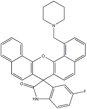 5'-Fluoro-1-(piperidinomethyl)spiro[7H-dibenzo[c,h]xanthene-7,3'-[3H]indol]-2'(1'H)-one Structure