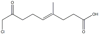 (E)-9-クロロ-8-オキソ-4-メチル-4-ノネン酸 化学構造式