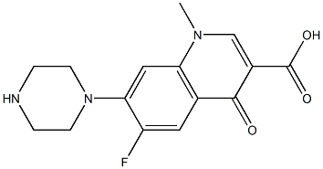 6-Fluoro-1-methyl-1,4-dihydro-7-(1-piperazinyl)-4-oxoquinoline-3-carboxylic acid 结构式