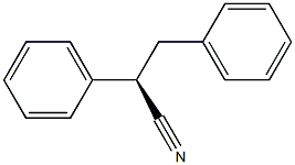 [R,(+)]-2,3-ジフェニルプロピオノニトリル 化学構造式