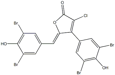 (5Z)-3-Chloro-4-(3,5-dibromo-4-hydroxyphenyl)-5-(3,5-dibromo-4-hydroxybenzylidene)furan-2(5H)-one 结构式