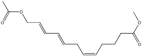 (5Z,8E,10E)-12-Acetoxy-5,8,10-dodecatrienoic acid methyl ester Structure