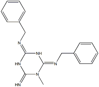 Hexahydro-1-methyl-2-imino-4,6-bis(benzylimino)-1,3,5-triazine 结构式