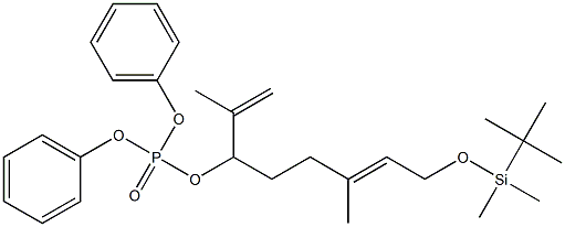 (6E)-3-(Diphenoxyphosphinyl)oxy-2,6-dimethyl-8-(tert-butyldimethylsiloxy)-1,6-octadiene Struktur