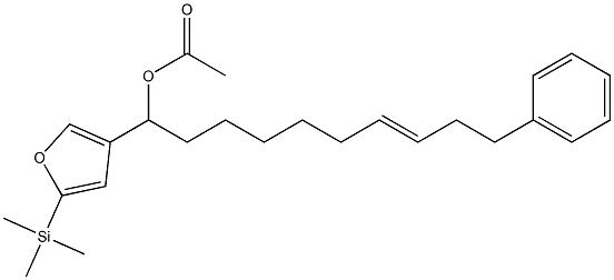 Acetic acid (E)-1-[5-(trimethylsilyl)-3-furyl]-10-phenyl-7-decenyl ester Structure