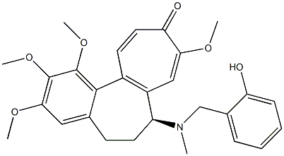 (S)-6,7-ジヒドロ-7-[(2-ヒドロキシベンジル)(メチル)アミノ]-1,2,3,9-テトラメトキシベンゾ[a]ヘプタレン-10(5H)-オン 化学構造式