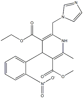 6-(1H-Imidazol-1-ylmethyl)-4-(2-nitrophenyl)-2-methyl-1,4-dihydropyridine-3,5-dicarboxylic acid 3-methyl 5-ethyl ester Structure
