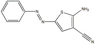 2-アミノ-5-フェニルアゾ-3-チオフェンカルボニトリル 化学構造式